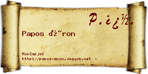 Papos Áron névjegykártya